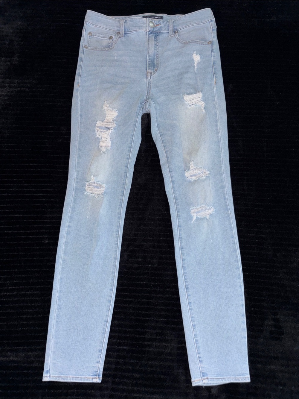 Aeropostale Sz 10L Lt Blue Distressed Women’s High Rise Jeggings